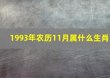 1993年农历11月属什么生肖