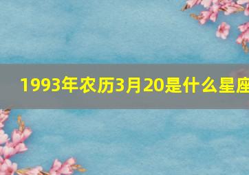 1993年农历3月20是什么星座