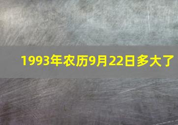 1993年农历9月22日多大了