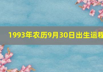 1993年农历9月30日出生运程