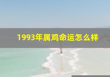 1993年属鸡命运怎么样