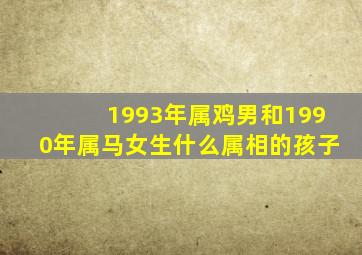 1993年属鸡男和1990年属马女生什么属相的孩子