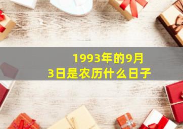 1993年的9月3日是农历什么日子