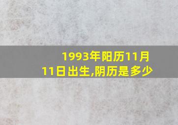 1993年阳历11月11日出生,阴历是多少