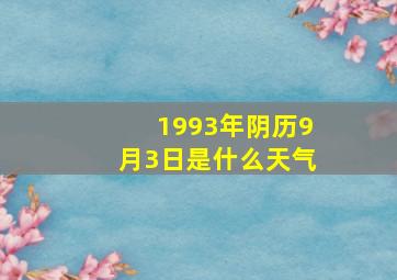 1993年阴历9月3日是什么天气