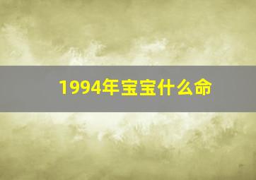 1994年宝宝什么命