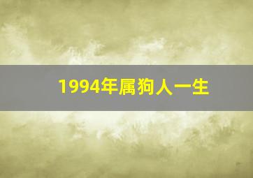 1994年属狗人一生