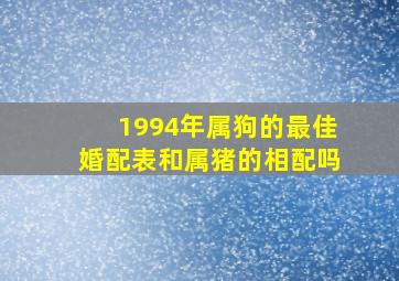 1994年属狗的最佳婚配表和属猪的相配吗