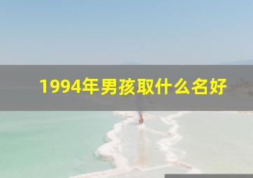 1994年男孩取什么名好