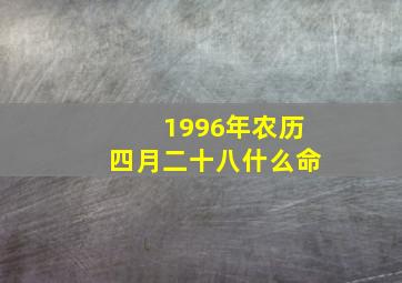 1996年农历四月二十八什么命