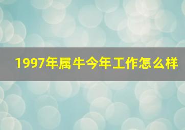 1997年属牛今年工作怎么样