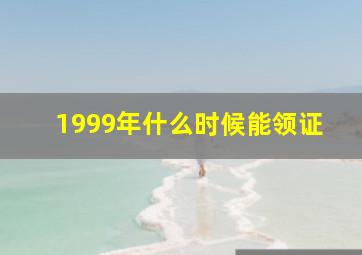 1999年什么时候能领证