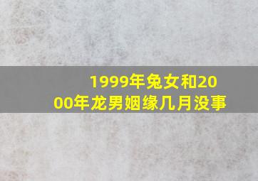 1999年兔女和2000年龙男姻缘几月没事