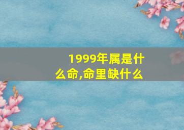 1999年属是什么命,命里缺什么