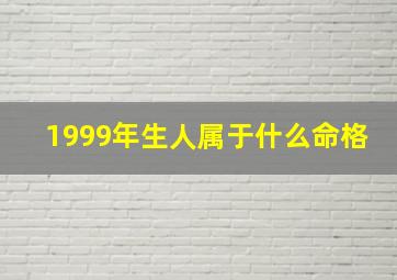 1999年生人属于什么命格