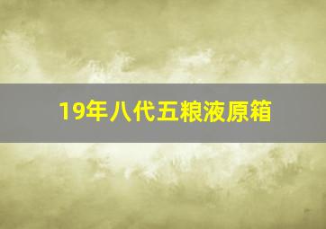 19年八代五粮液原箱