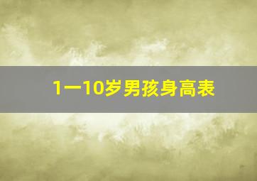 1一10岁男孩身高表