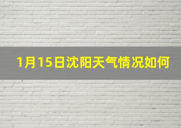 1月15日沈阳天气情况如何