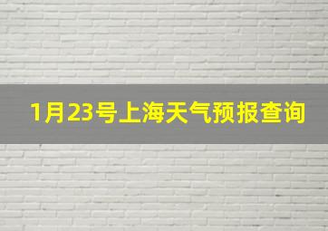 1月23号上海天气预报查询