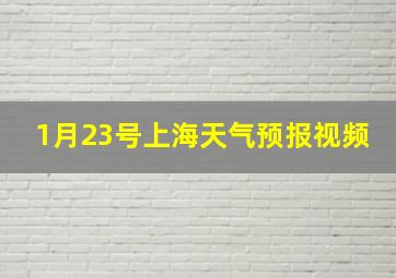 1月23号上海天气预报视频