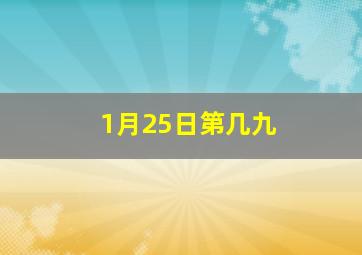 1月25日第几九