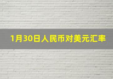 1月30日人民币对美元汇率