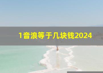 1音浪等于几块钱2024