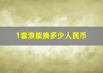 1音浪能换多少人民币