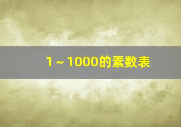 1～1000的素数表