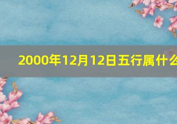 2000年12月12日五行属什么