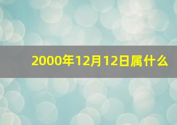 2000年12月12日属什么