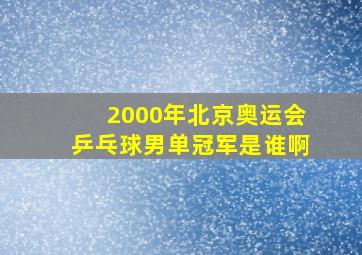 2000年北京奥运会乒乓球男单冠军是谁啊