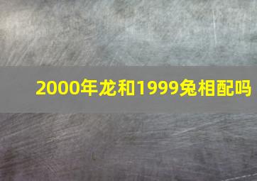 2000年龙和1999兔相配吗