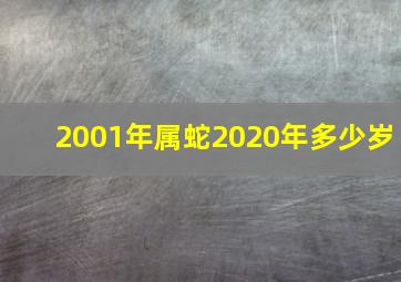 2001年属蛇2020年多少岁