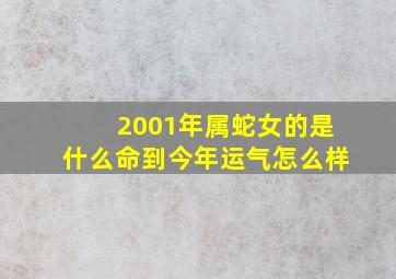 2001年属蛇女的是什么命到今年运气怎么样