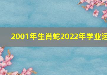 2001年生肖蛇2022年学业运