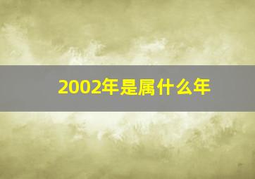 2002年是属什么年