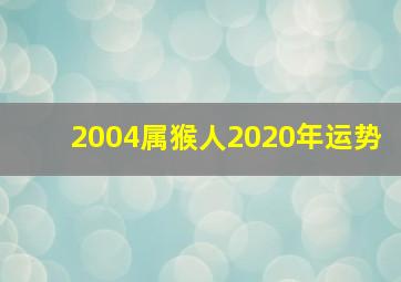 2004属猴人2020年运势