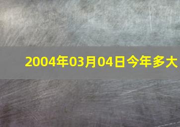 2004年03月04日今年多大