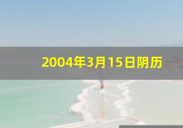 2004年3月15日阴历