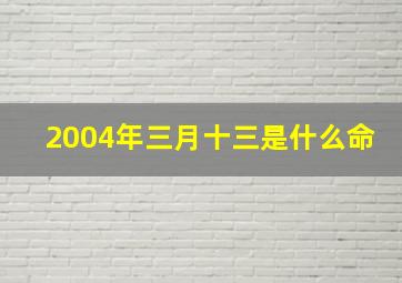 2004年三月十三是什么命