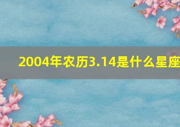 2004年农历3.14是什么星座