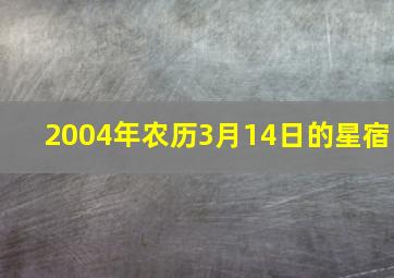 2004年农历3月14日的星宿