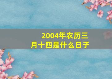 2004年农历三月十四是什么日子