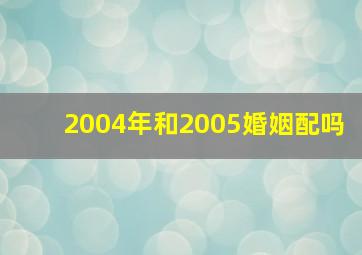 2004年和2005婚姻配吗