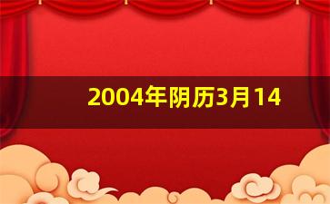 2004年阴历3月14