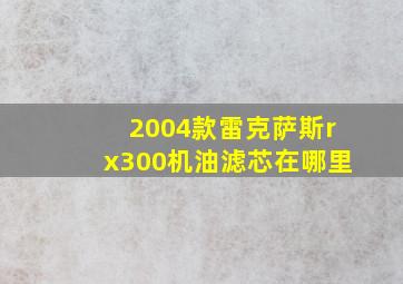 2004款雷克萨斯rx300机油滤芯在哪里