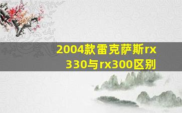 2004款雷克萨斯rx330与rx300区别