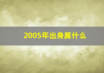 2005年出身属什么