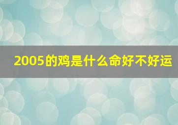 2005的鸡是什么命好不好运